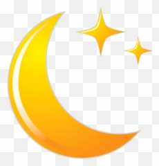 Crescent Moon Icon - Half With Star Png