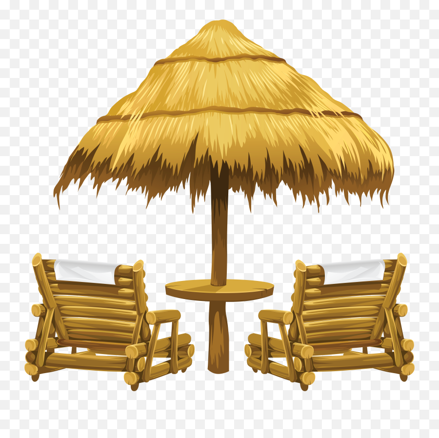 Beach Umbrella And Chairs Png Clipart Transparent Background