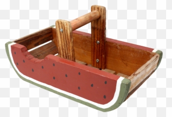 Vintage Handmade Wood Watermelon Slice Basket - Dinghy Png,Watermelon Slice Png