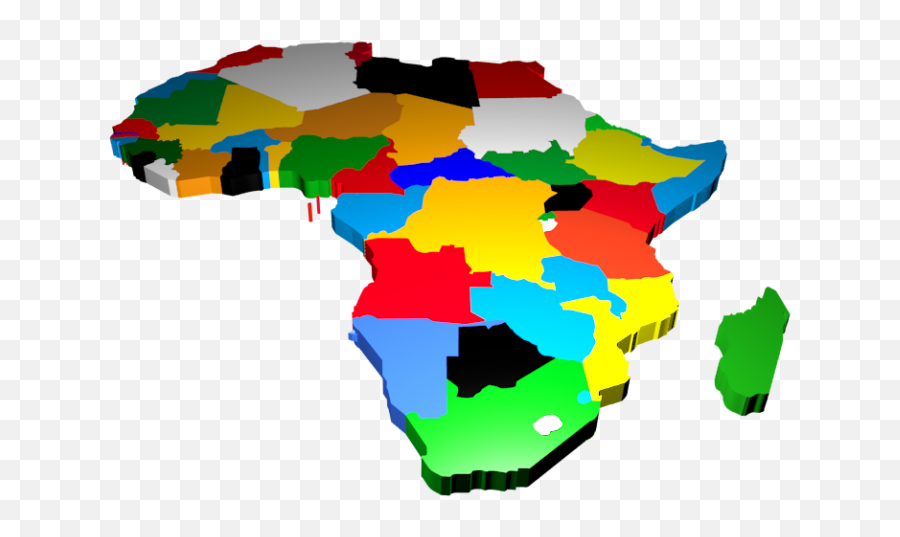 Africa Map Colored Free 3d Model - Blend Obj 3ds Free3d Africa Map 3d Png,Africa Map Png