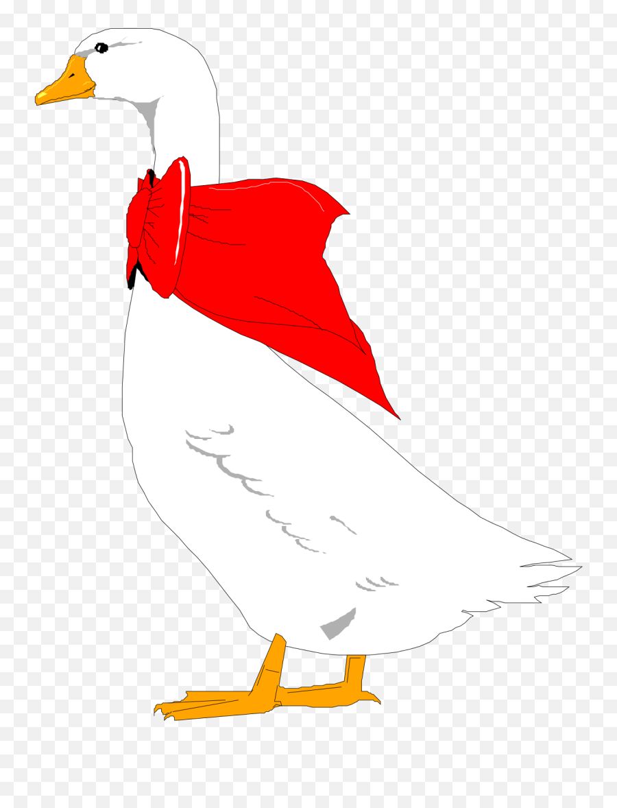 Goose With Red Bow - Clip Art Png,Geese Png
