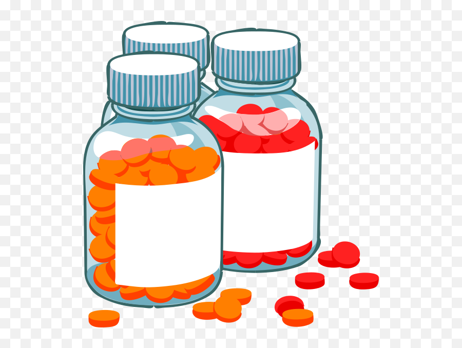 Red And Orange Pill Bottles Clip Art - Vector Red Pill Bottle Clipart Png,Red Pill Png