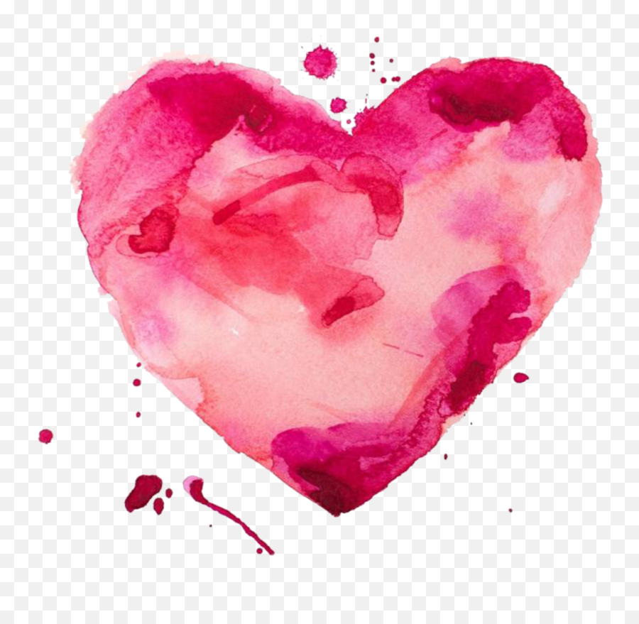Download Heart Pink Watercolors - Love Watercolor Png,Watercolor Heart Png