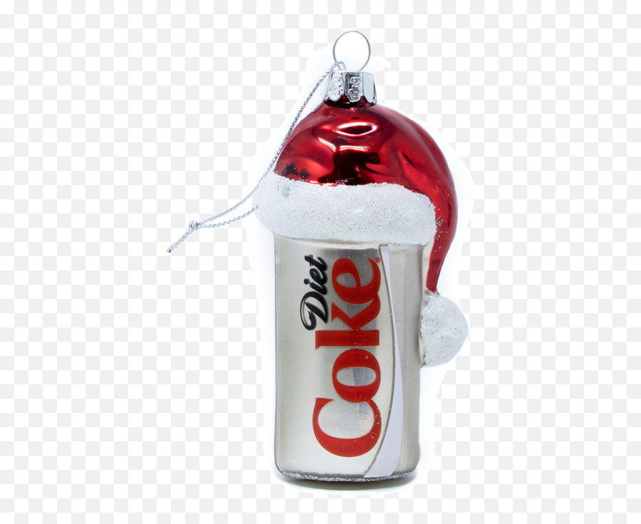 Diet Coke Can Wsanta Hat Glass Ornament - Cylinder Png,Coke Can Png