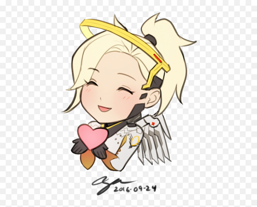 Nancy Teeple Khrysm - Reaper And Mercy Chibi Png,Mercy Overwatch Png