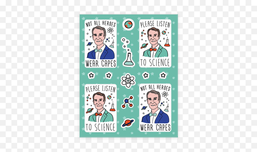 Bill Nye Sticker And Decal Sheets - Bill Nye Stickers Png,Bill Nye Transparent