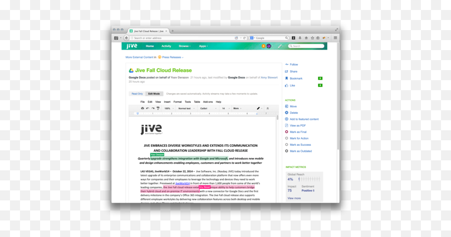 Jive Integrates Enterprise Social Suite With Google Docs - Jive Software Png,Google Docs Png