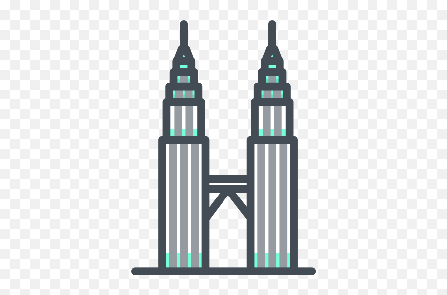 Petronas Twin Tower Icon From Monuments - Petronas Twin Tower Icon Png,Twin Towers Icon