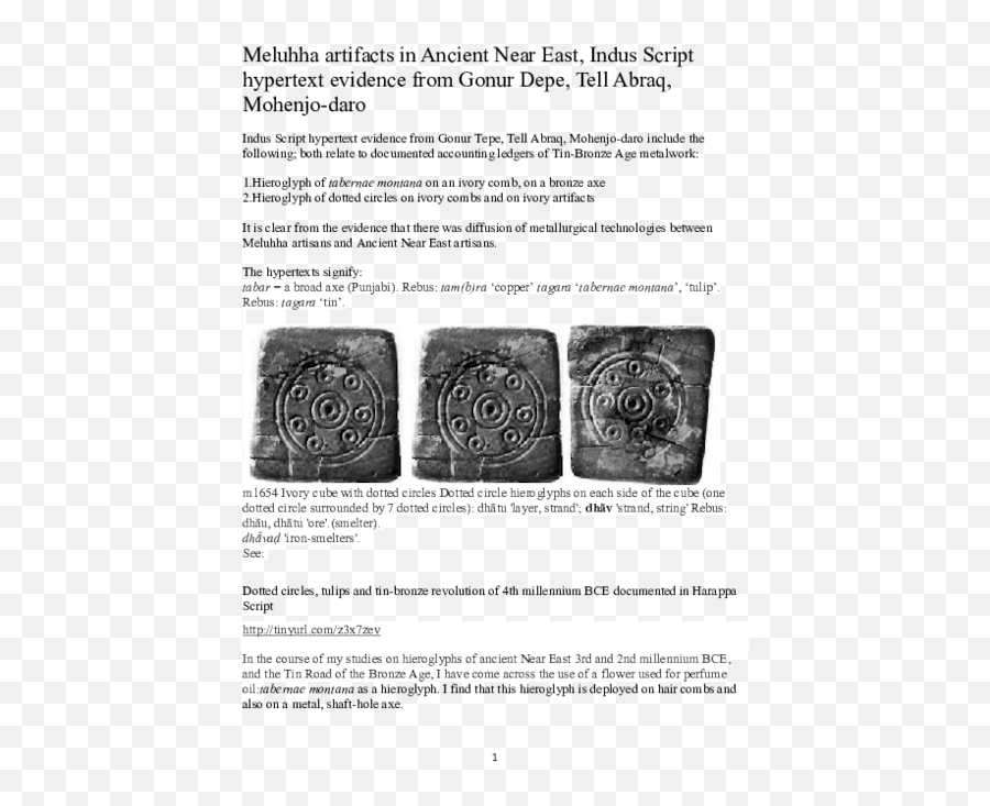 Pdf Meluhha Artifacts In Ancient Near East Indus Script - Major Piece Of Scientific Evidence Supporting Rom Galaxies Moving Away From Earth In Stage 3 Are Observed To Be Png,Dotted Circle Png