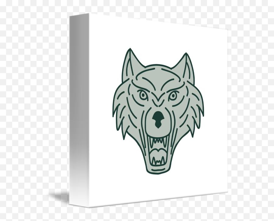 Gray Wolf Head Mono Line By Aloysius Patrimonio - Automotive Decal Png,Wolf Face Icon