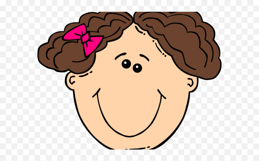 Girl Clipart Curly Hair - Kids Face Clipart Png,Curly Hair Png
