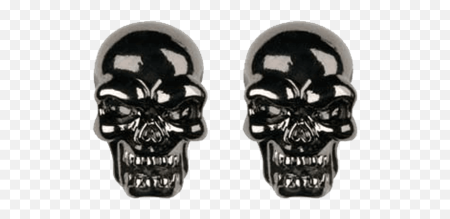 Download Hd Black Skull Head Stud Earrings - Black Skull Black Skull Stud Earrings Png,Skull Head Png