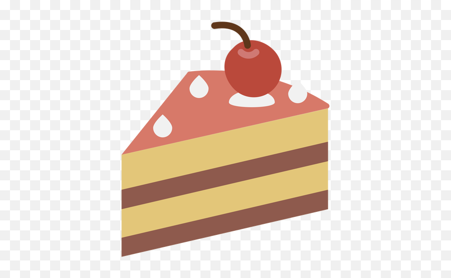 Cherry Cake Slice Flat Icon - Pedaco De Bolo Png,Cake Slice Png