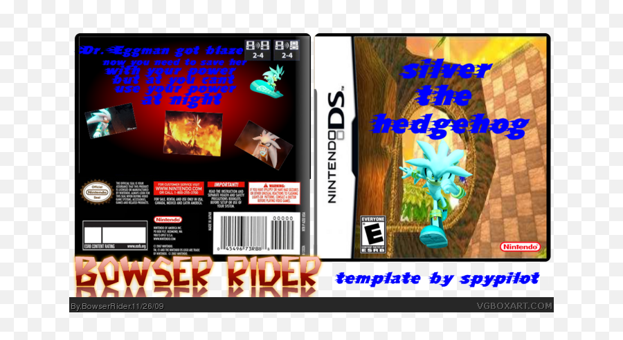 Silver The Hedgehog Nintendo Ds Box Art Cover By Bowserrider - Zelda Four Swords Ds Png,Silver The Hedgehog Png