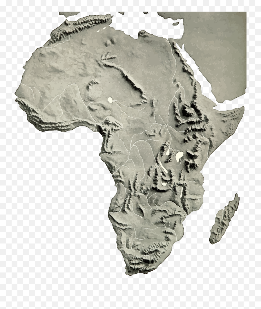 Africa Relief Map 2 Geology Art - Africa Relief Map Png,Africa Map Png