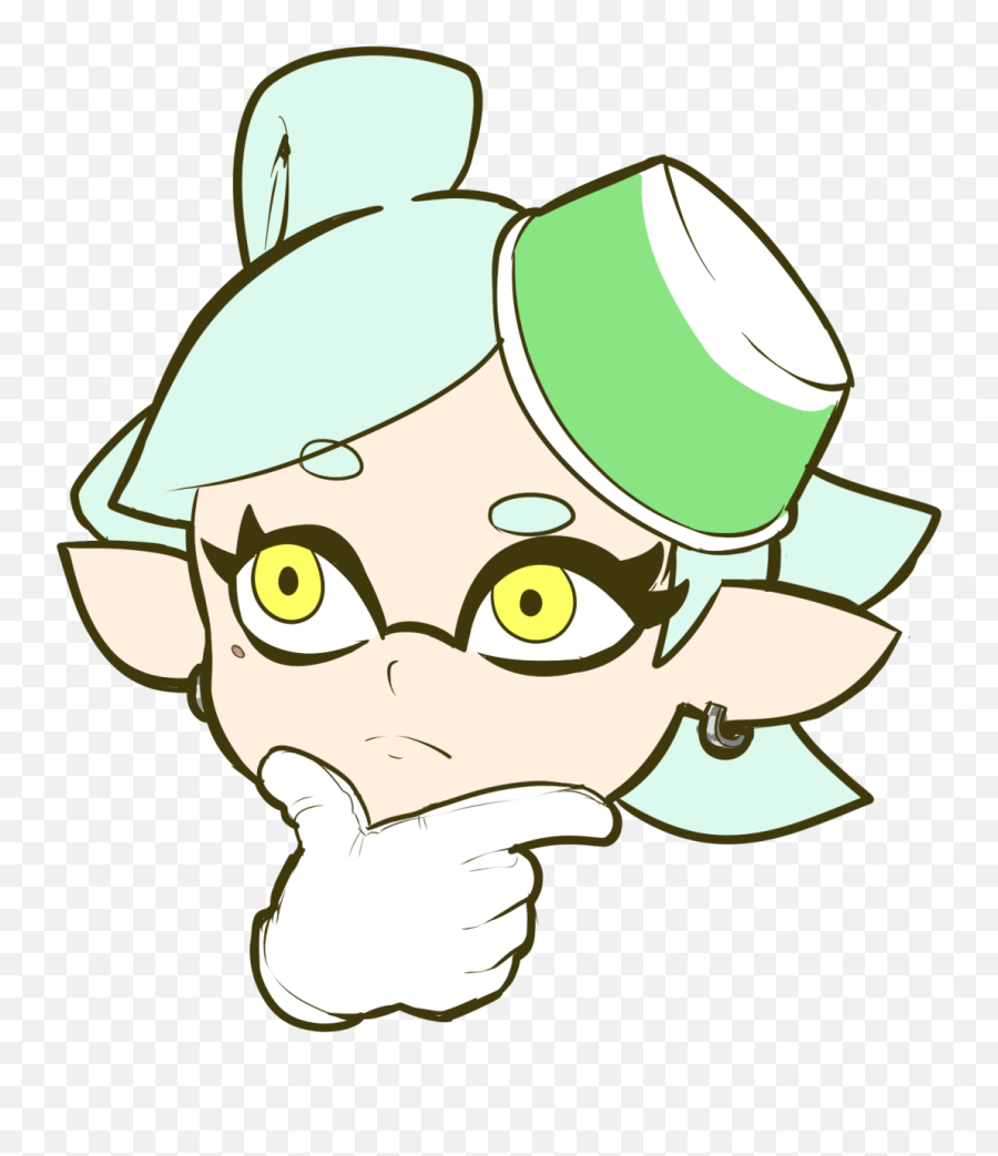 Thinking Marie Face Emoji Know Your Meme - Splatoon Marie Thinking Emoji Png,Thinking Emoji Png
