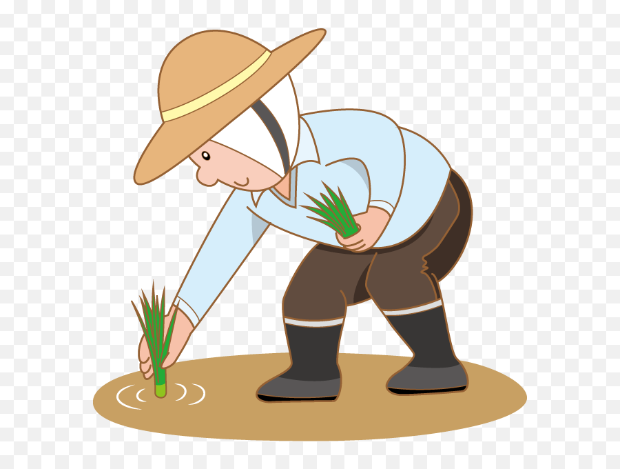 Plant Clipart Png - Farmer Planting Rice Clipart,Planting Png
