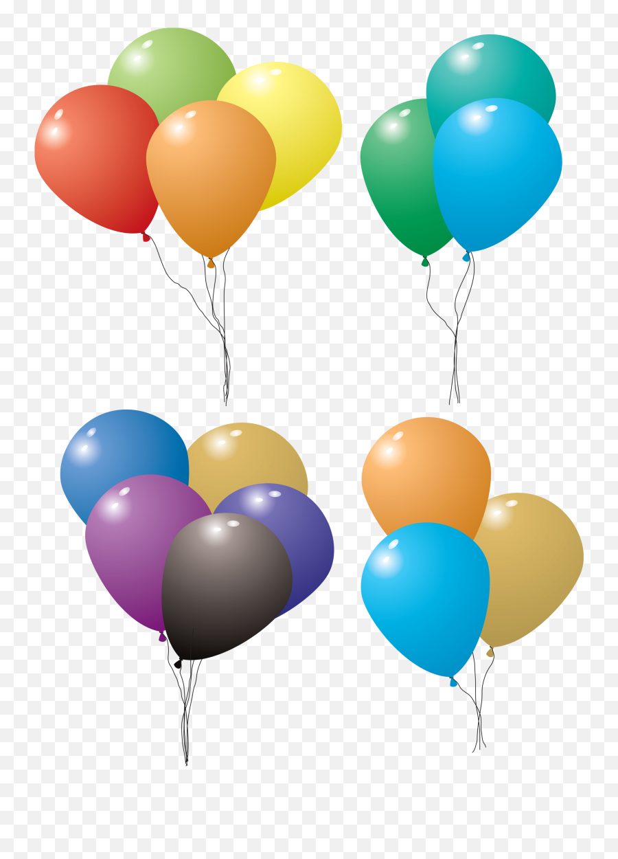 Happy Birthday Balloons Png Images All - Balloon Set Png,Blue Balloons Png