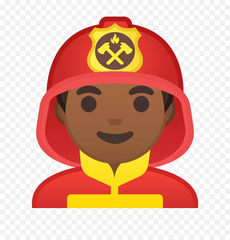 Man Firefighter Medium Dark Skin Tone - Firefighter Emoji Png,Firefighter Png