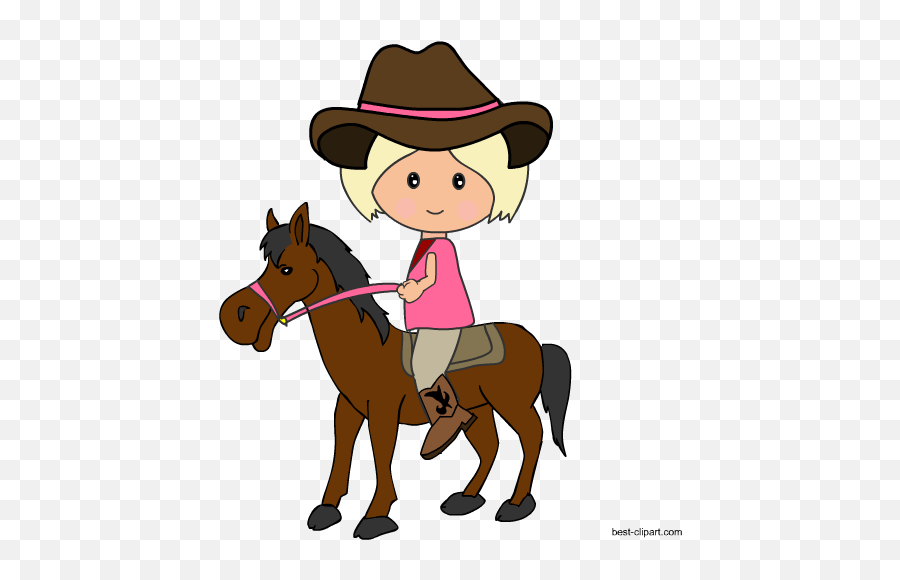 Cowgirl Riding A Horse Free Western Clip Art Image - Cowboy Clip Art Cowboy Horse Png,Cowgirl Png