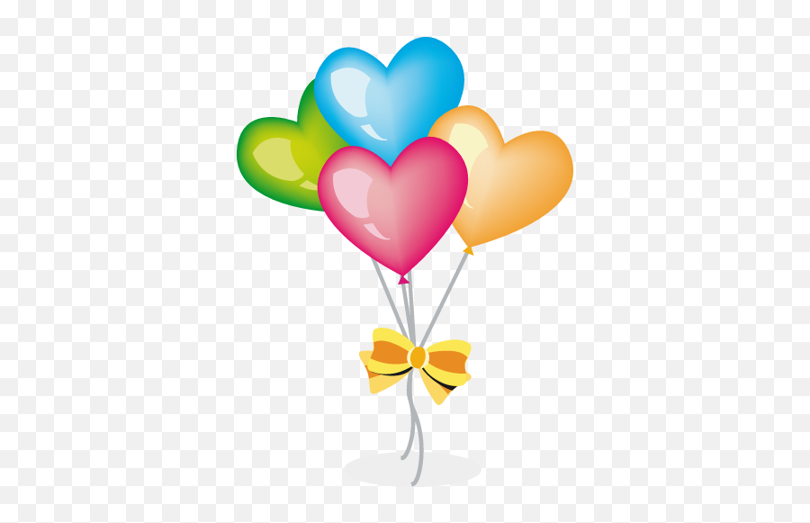 Download Coloured Heart Balloons Kids Sticker - Party Hats Party Hats And Balloons Png,Heart Balloons Png