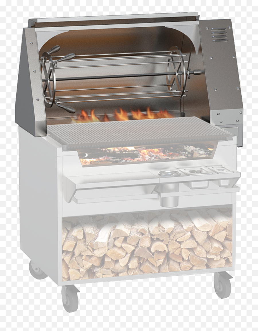 Okanogan Single Spit Rotisserie Charbroiler Wood Stone Png