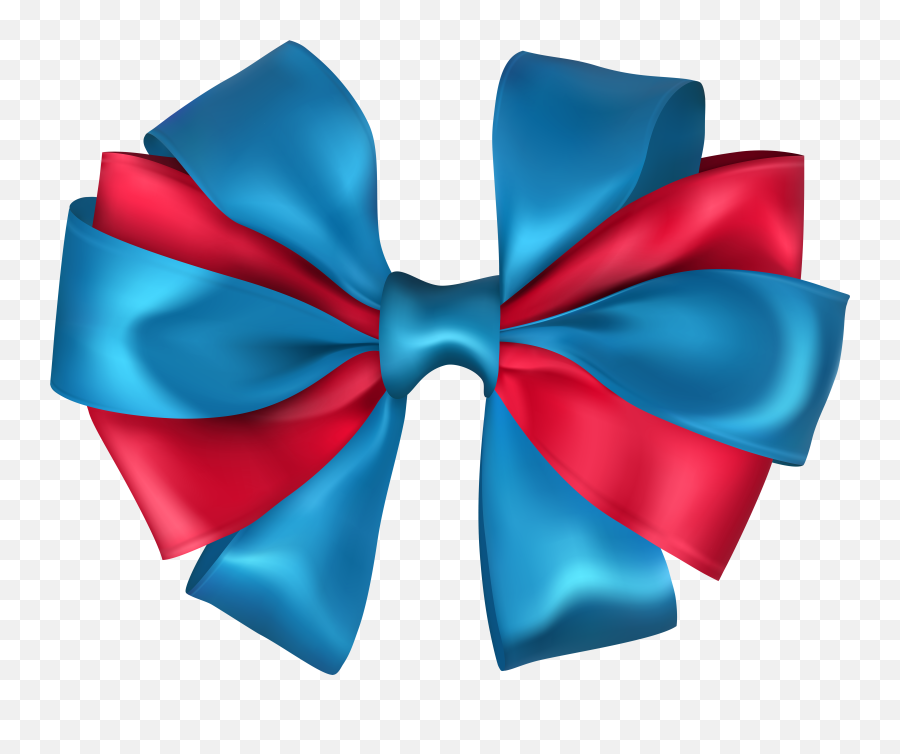 Bow Blue Red Png Clip Art Image - Blue And Pink Ribbon Png,Blue Bow Png