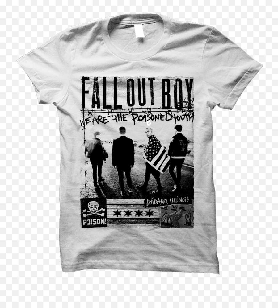 Band Photo White Tee Slim Fit Shirt Cotton T - Eyes T Shirt Png,Fall Out Boy Logos