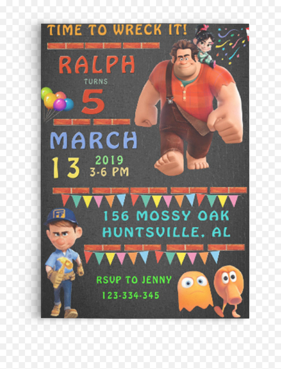 Birthday Party Invitation - Poster Png,Wreck It Ralph Transparent