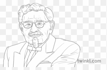 Colonel Sanders Portrait Kfc Chicken - Senior Citizen Png,Colonel Sanders Png