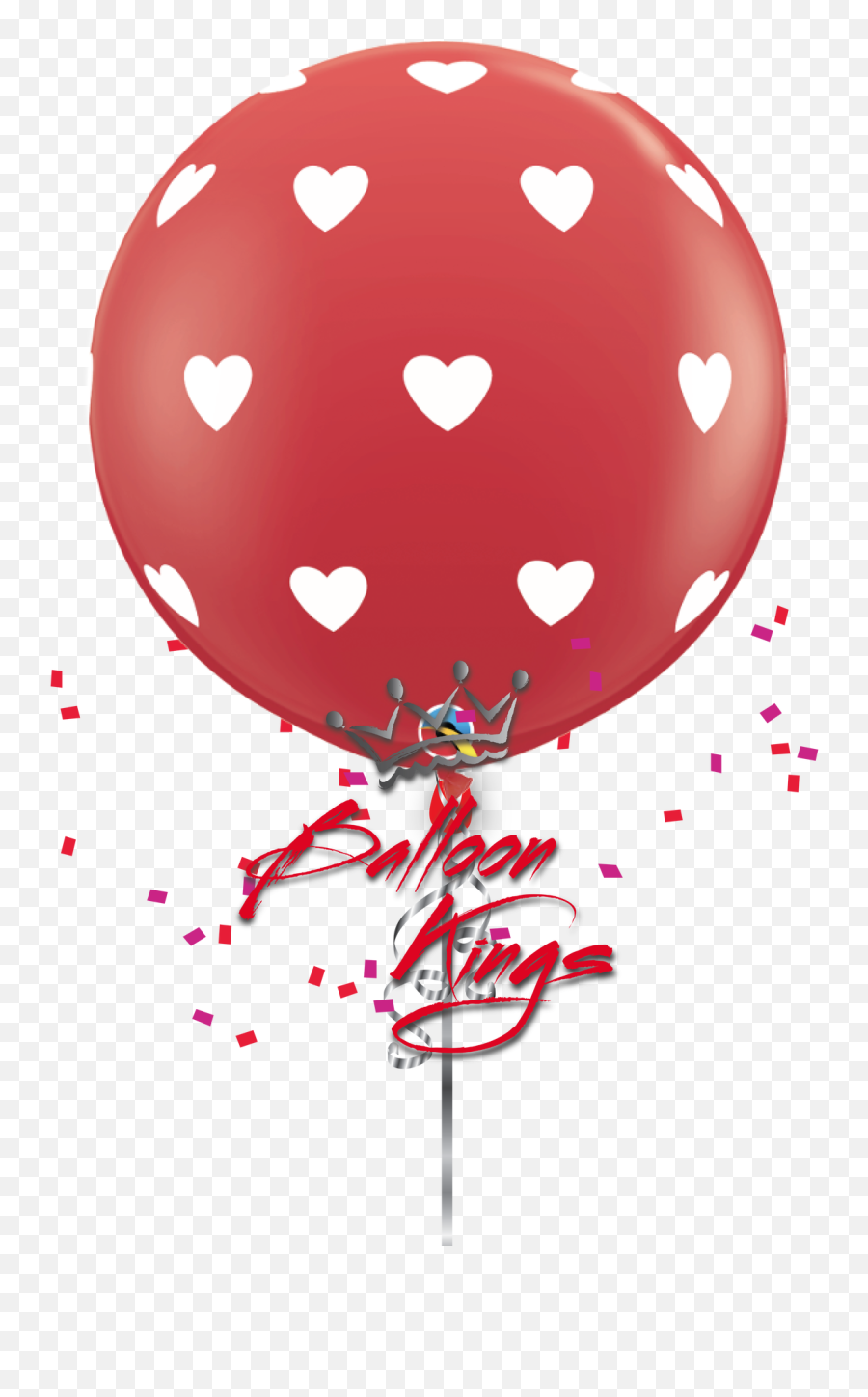 36in Latex Hearts - Balloon With Hearts Png,Red Balloon Transparent