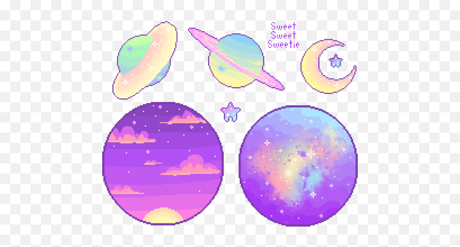 Download Decided To Make Some Pixel Planets And Space Stuff - Planet Pixel Art Png,Planets Transparent