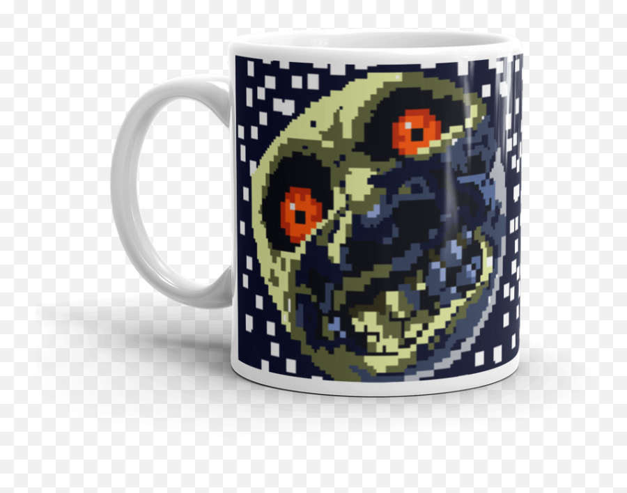 White Glossy Mug - Pixilart Shop Serveware Png,Majora's Mask Moon Png