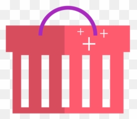 Pink Shopping Basket Icon - Vertical png