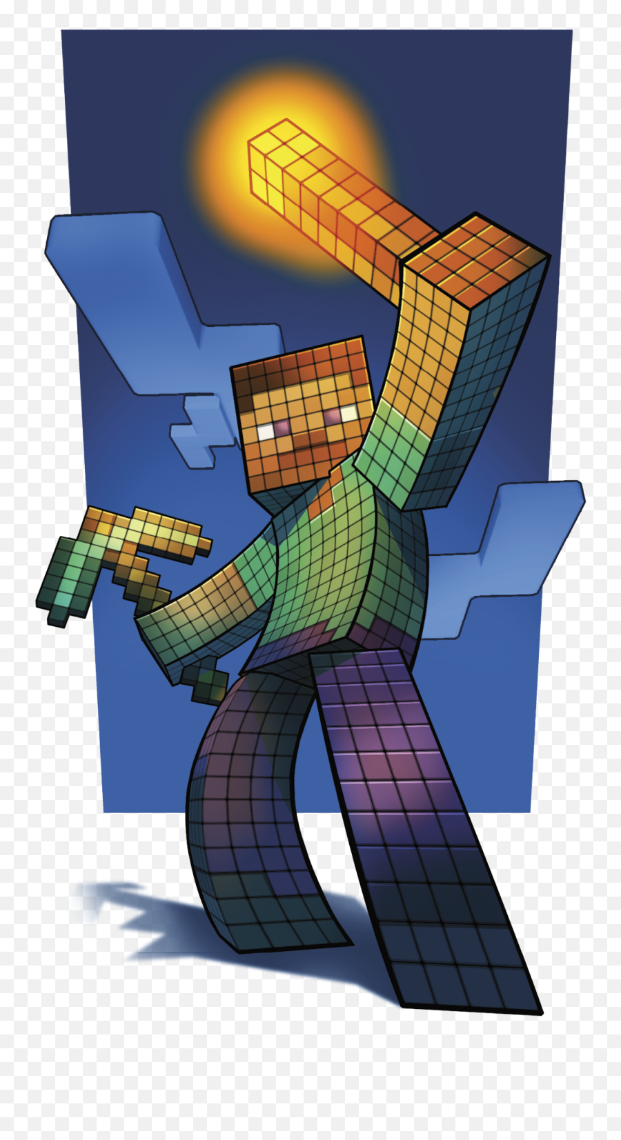 Controls - Minecraft Steve Holding Torch Png,Minecraft Torch Icon