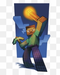 Controls - Minecraft Steve Holding Torch png