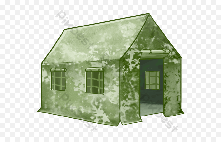 Military Camouflage Tent Illustration Png Images Psd Free - Barn,3d House Icon In Illustrator