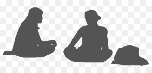 Clipart Black And White Stock Images - Sitting Human Silhouette Png
