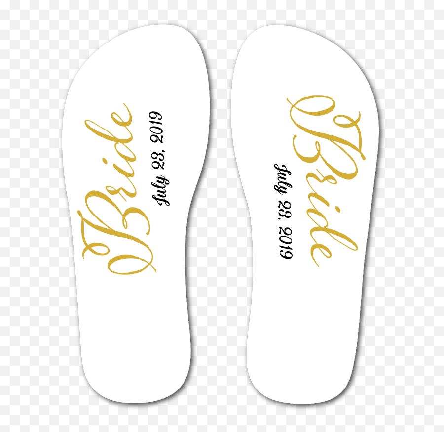 Bride Flip Flops White Png