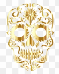 Sugar Png - This Free Icons Png Design Of Gold Sugar Skull No Background