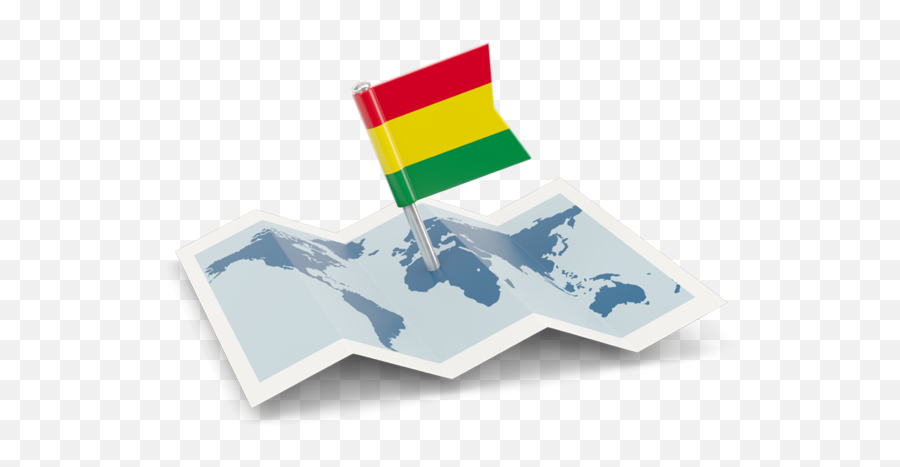 Flag Pin With Map - Libya Map And Flag Png,Bolivia Flag Png