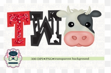 Watercolor Cow Birthday Two Black - Dairy png