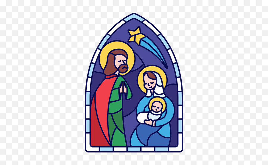 Stained Glass Holy Family Christmas - Sagrada Familia Imagen Png,Holy Png