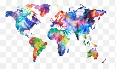 Abstract World Map Png Free Download - High Resolution Colorful World Map,Map Of The World Png