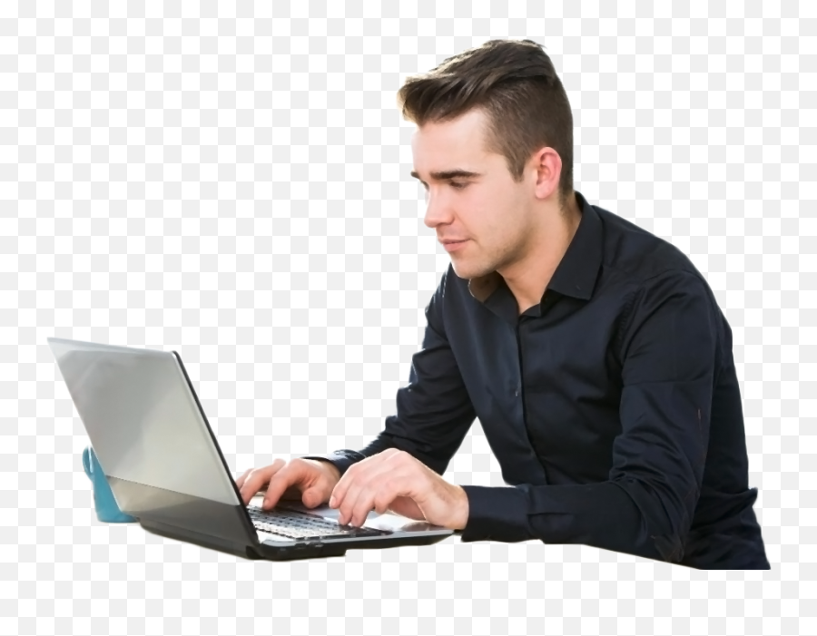 Download Man Picture In Work - Working On Laptop Png,Working Png