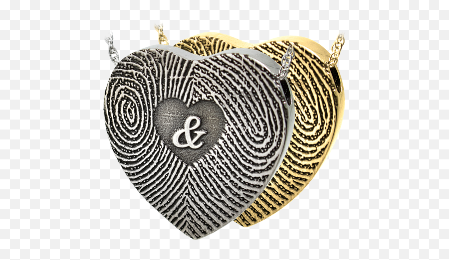 Wholesale 3d Duo Fingerprints Ampersand Heart Memorial Jewelry - Locket Png,Ampersand Transparent Background