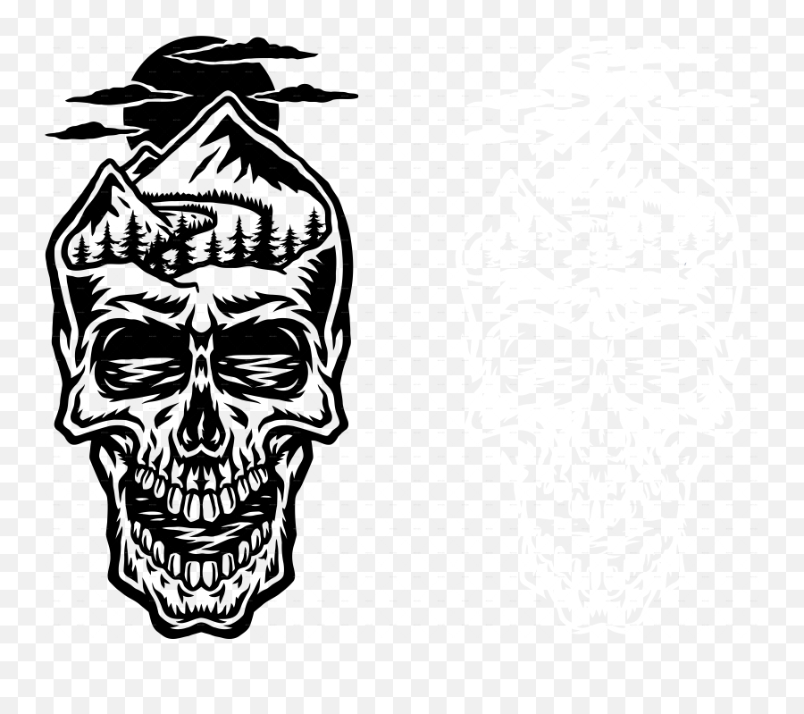 Mountain Head Skull Png Drawing