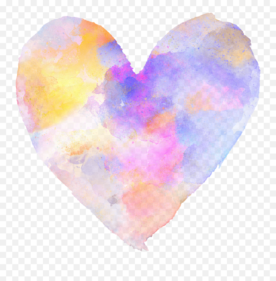 Freetoedit - Transparent Colorful Heart Png,Watercolor Heart Png