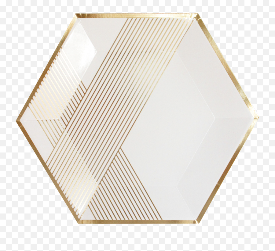 White U0026 Gold Large Plates - Hexagon Plates Png,Hexagon Shape Png