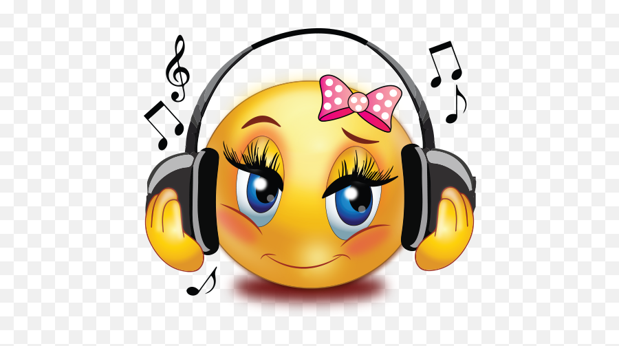 Girl Listen To Music Emoji - Girl Cartun Listening To Music Png,Music Emoji Png